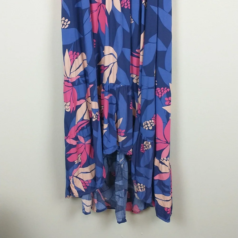 Abel The Label Anthropologie Santa Cruz Dress Small Floral Fit and Flare Ruffle - Picture 3 of 12